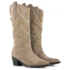Stivali texano donna “Coral Blue” CB.K323.02 Collezione Autunno/Inverno 2024/2025 – Grigio/Cognac